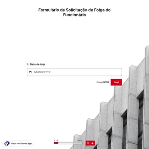 Formulário de Solicitação de Folga do Funcionário