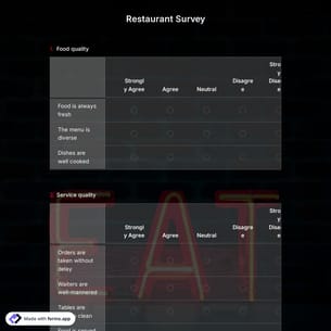 Restaurant Survey Template