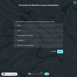 Plantilla de Encuesta de Beneficios para Empleados