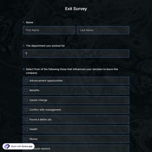 Exit Survey Template