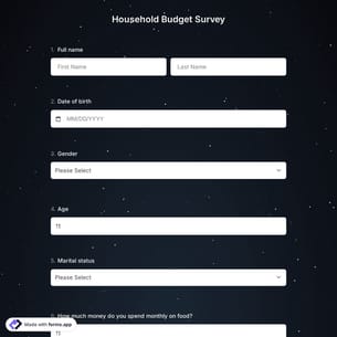 Household Budget Survey Template