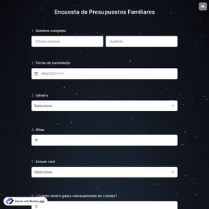 Plantilla de Encuesta de Presupuestos Familiares
