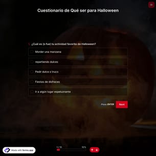 Plantilla de Cuestionario de Qué ser para Halloween