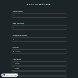 Annual Inspection Form Template