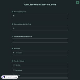 Plantilla de Formulario de Inspección Anual