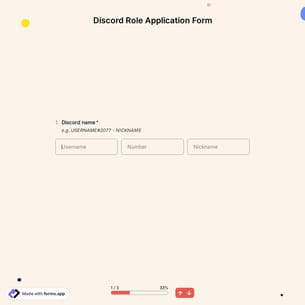 Discord Role Application Form Template