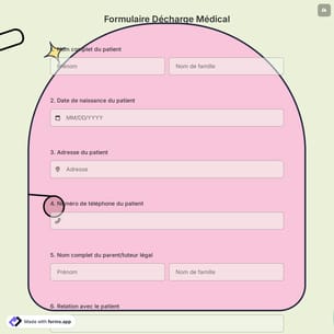 Formulaire Décharge Médical