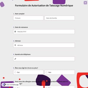 Formulaire de Autorisation de Tatouage Numérique