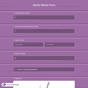 Sports Waiver Form
