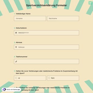 Sportverzichtserklärung Formular