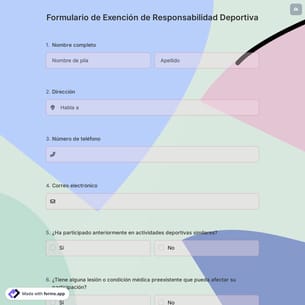 Formulario de Exención de Responsabilidad Deportiva