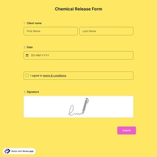 Chemical Release Form