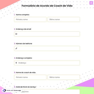 Formulário de Acordo de Coach de Vida