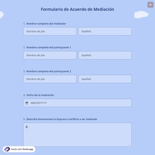 Formulario de Acuerdo de Mediación