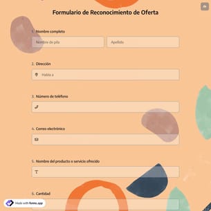 Formulario de Reconocimiento de Oferta