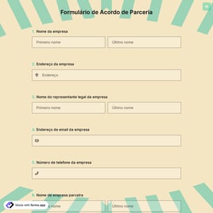 Formulário de Acordo de Parceria