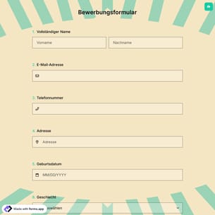 Online-Bewerbungsformular