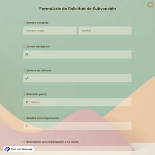Formulario de Solicitud de Subvención