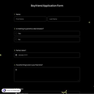 Boyfriend Application Form