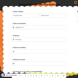 Formulário de Inscrição para Namorado