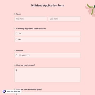 Girlfriend Application Form