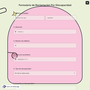 Formulario de Reclamación Por Discapacidad