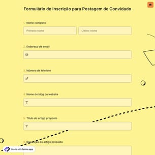 Formulário de Inscrição para Postagem de Convidado