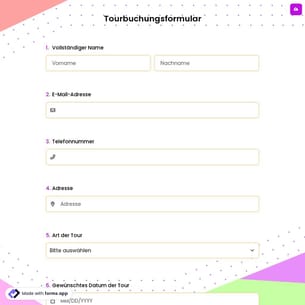 Tourbuchungsformular