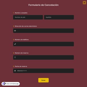 Formulario de Cancelación