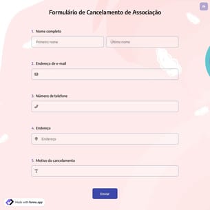 Formulário de Cancelamento de Associação