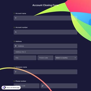 Account Closing Form