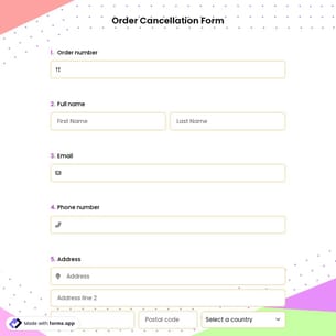 Order Cancellation Form