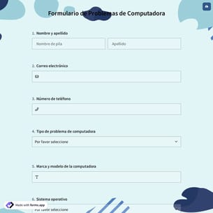 Formulario de Problemas de Computadora