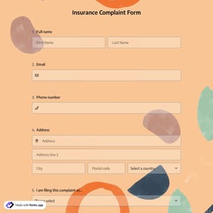 Insurance Complaint Form