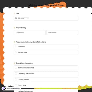 Maintenance Complaint Form