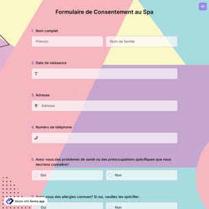 Formulaire De Consentement Au Spa