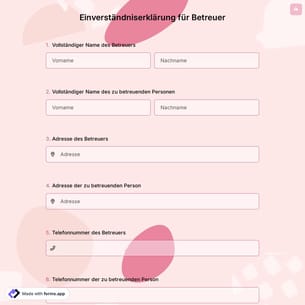 Einverständniserklärung für Betreuer