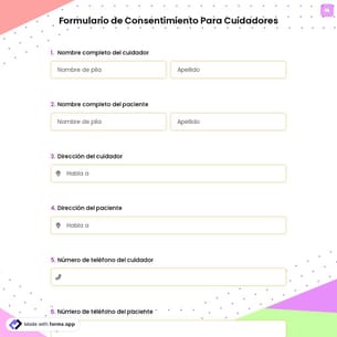 Formulario de Consentimiento Para Cuidadores