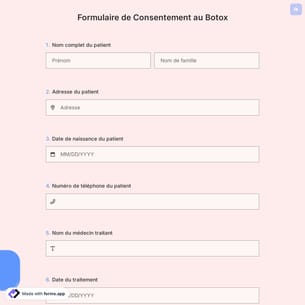 Formulaire De Consentement Au Botox