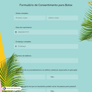 Formulário de Consentimento para Botox