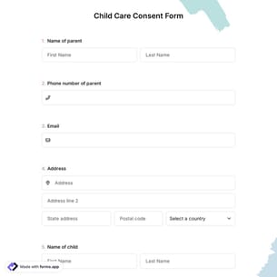 Child Care Consent Form