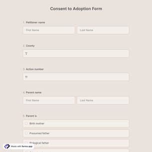 Consent To Adoption Form