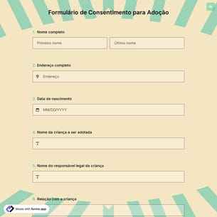Formulário de Consentimento para Adoção