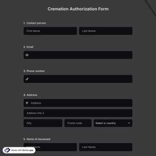 Cremation Authorization Form