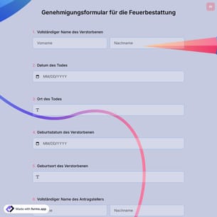 Genehmigungsformular für die Feuerbestattung