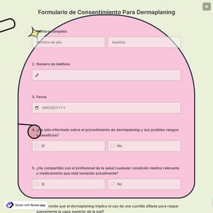 Formulario De Consentimiento Para Dermaplaning