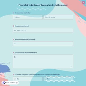 Formulaire De Consentement de Esthéticien(ne)