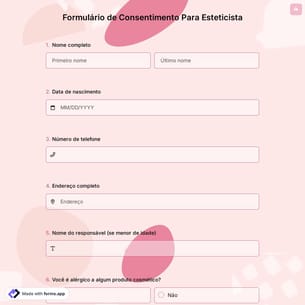 Formulário de Consentimento Para Esteticista