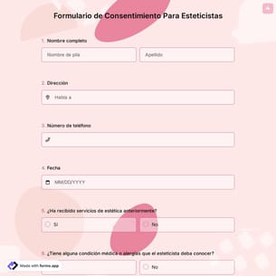 Formulario De Consentimiento Para Esteticistas