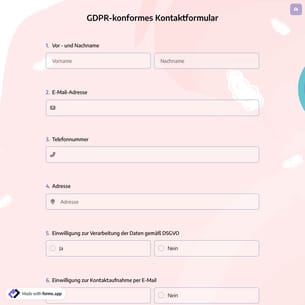 GDPR-konformes Kontaktformular